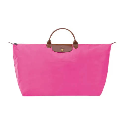 LONGCHAMP Le Pliage Холст с кожей Комбинированная Дорожная Сумка Сумка Экстра-большая Мужская Розовая