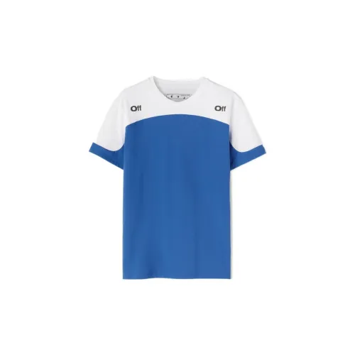 Off Белый Синий с Белым Надпись Мужская Футболка