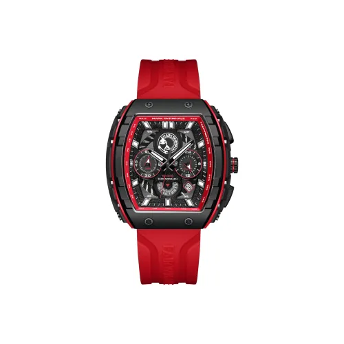 FAIRWHALE Tiger Whale Collection Мужские часы Кварцевый механизм Силиконовый ремешок Часы Мужские Черный циферблат