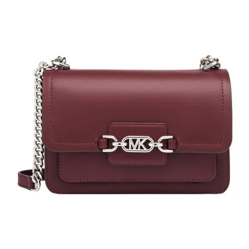 MICHAEL KORS Heather Корова Кожа Сумка через плечо Сумка на плечо Большая Женская Темно-фиолетовая Красная
