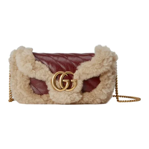 GUCCI GG Marmont Овчина с кожаными вставками Сумка через плечо Сумка на плечо Женская