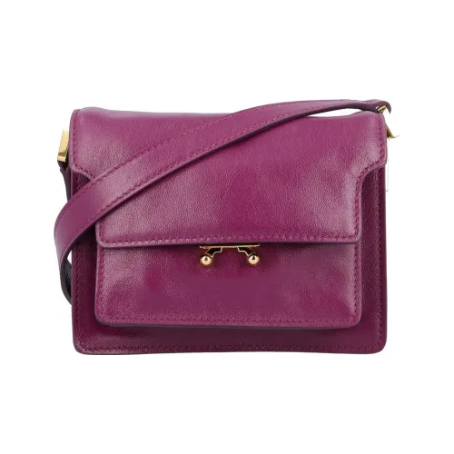 MARNI Основная часть Корова Кожа Аккордеонная Сумка Сумка через плечо Сумка на плечо Женская Фиолетовая