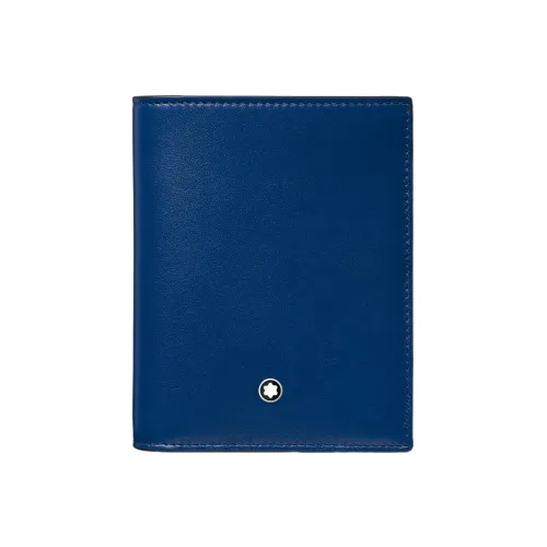 MONTBLANC Коровья кожа Держатель для карт кошелек Мужской Королевский синий