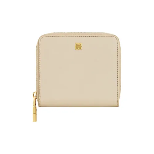 GIVENCHY 4G Grained Телячья кожа Кошелек Маленький Женские Естественный Бежевый
