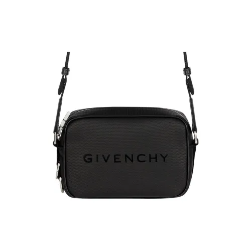 GIVENCHY Покрытый холст ткань с коровья кожа Camera сумка сумка через плечо обычная мужская черная