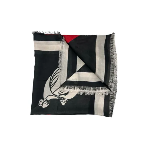 Lanvin Шелковые шарфы Черный/желтый Женские