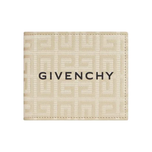 GIVENCHY 4G Покрытый холст Детали Кошелек Men's Natural Бежевый