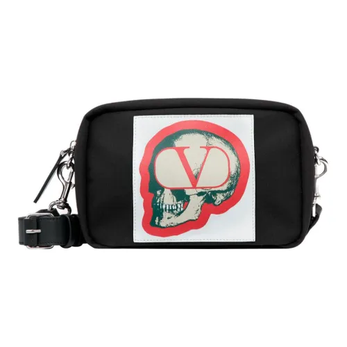 Valentino Технология Nylon с Телячья кожа Детали Camera Сумка Сумка через плечо Мужская Черная