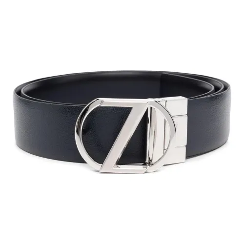 Ermenegildo Zegna Ремни из коровьей кожи, черные, мужские