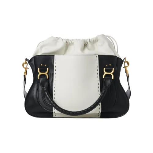 Chloe Marcie Телячья кожа с овечьей кожей Одно плечо Ручная сумка Сумка через плечо Большая Женская Белая Черная