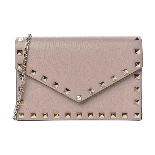 Valentino Коровья кожа Конверт Сумка Одно плечо Через плечо Клатч Мини Женский Розовый