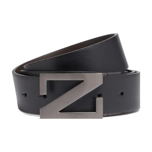 Ermenegildo Zegna Ремни из коровьей кожи, черные, мужские