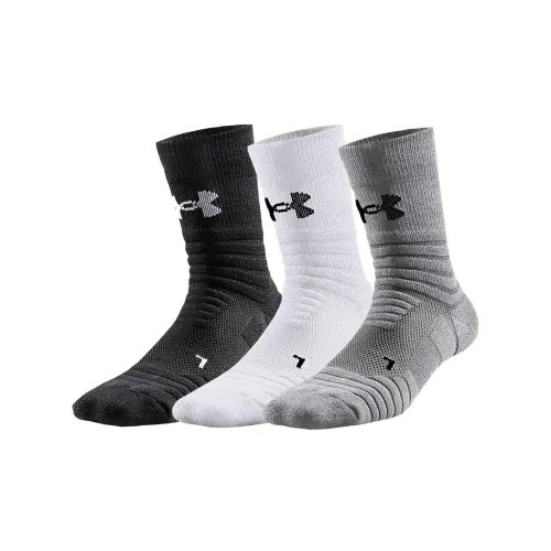 Under Armour 1 комплект 3 шт Черный+Белый+Серый Унисекс MID Носки до икры