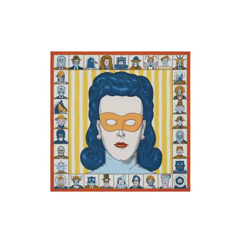 HERMES Шелковый шарф женский многоцветный