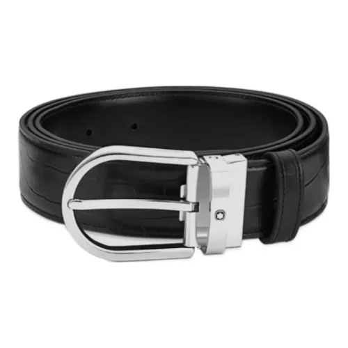 MONTBLANC Ремни из коровьей кожи, черные, мужские