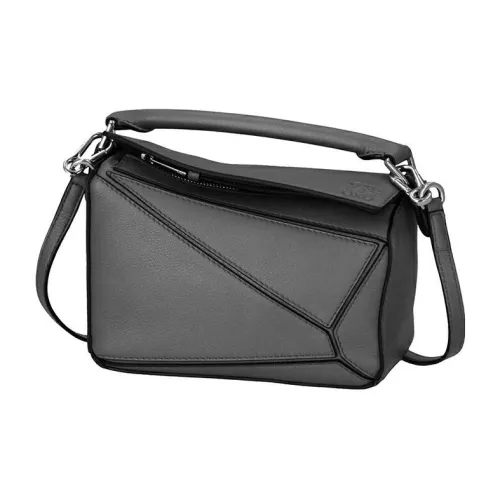 LOEWE Пазл Коровья кожа Сумка Мини Женская Серо-голубая