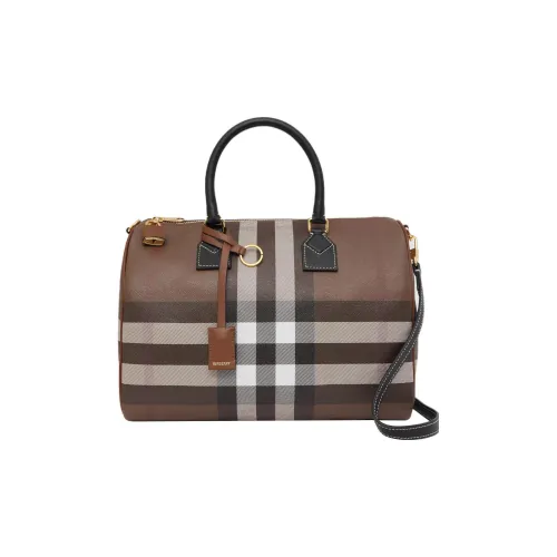 Burberry Сумка для боулинга из коровьей кожи сумка через плечо сумка среднего размера женская цвет березовый темно-коричневый