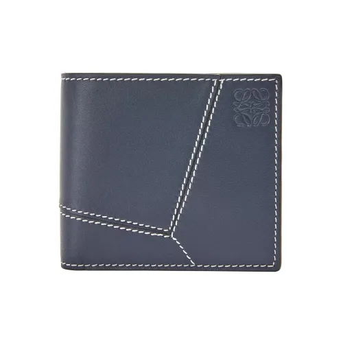 LOEWE Пазл Гладкая Коровья Кожа Кошелек Мужской Морской Синий