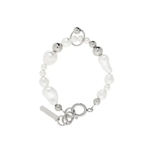JUSTINE CLENQUET Brass Bracelets Белый Унисекс