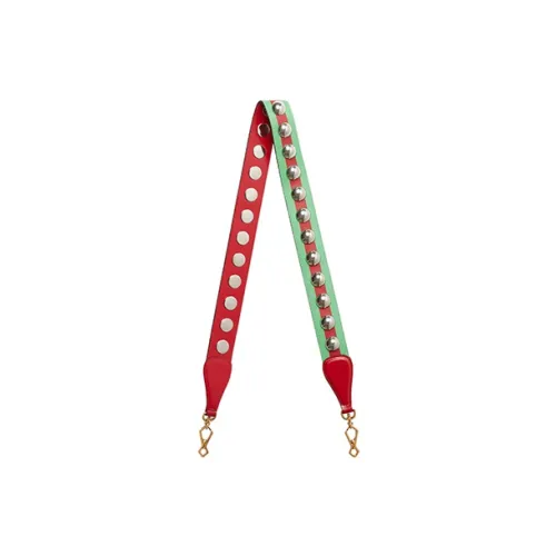 GUCCI Ткань с кожаными вставками Плечевой ремень Сумка Ремень Женский Зеленый Красный