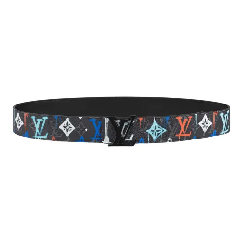 LOUIS VUITTON Коровья кожа холщовая кожа ремни унисекс ширина 4 см