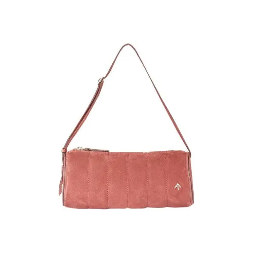 Manu Atelier Цилиндр Замша Цилиндрическая сумка Сумка-подушка Стрелка Сумка Сумка на плечо Сумка Женская Румяный