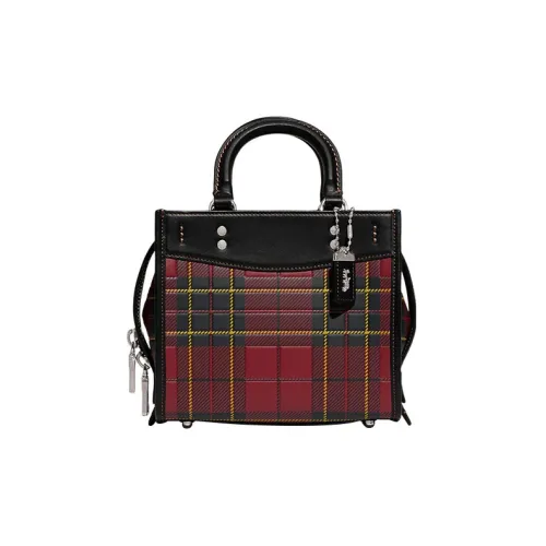 COACH Rogue Перчаточная дубленая кожа Сумка через плечо Сумка Маленькая Женская Красная и Черная