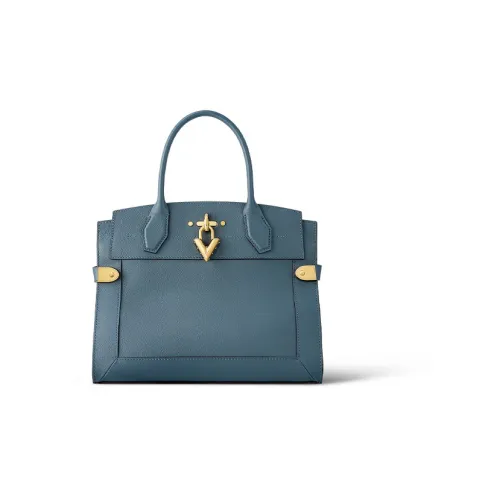 LOUIS VUITTON Steamer Коровья кожа Маленькая коробка Сумка через плечо Сумка среднего размера Женская Синяя