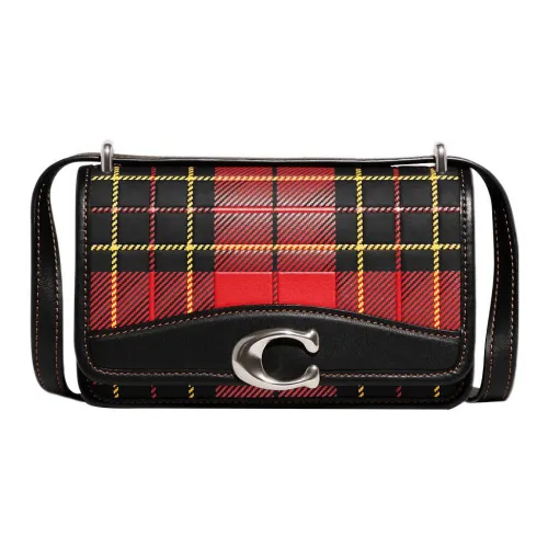 COACH Bandit Коровья кожа Сумка через плечо Маленькая Женская Красная и Черная