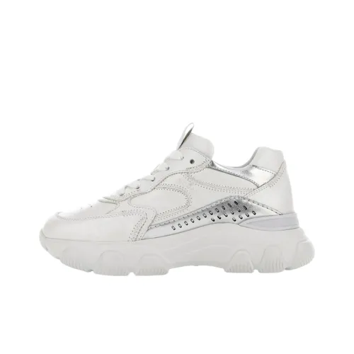 HOGAN Hyperactive Low Топ Спортивная Повседневная Обувь Женская Серебряная Белая