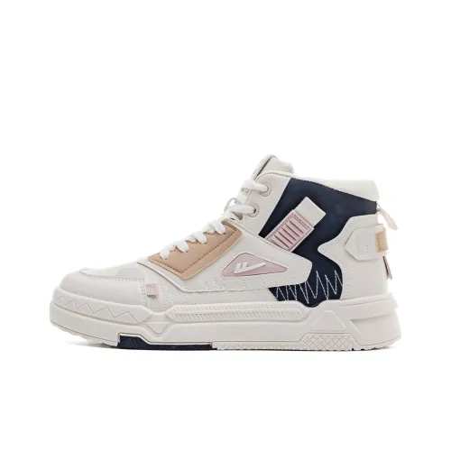 Warrior Wing Series Slip-Resistant Водонепроницаемый Устойчивый к износу Высокий Топ Скейтборд Кроссовки Мужские Бежевый Синий Розовый