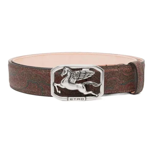 ETRO Кожаные ремни, красный, коричневый, мужской