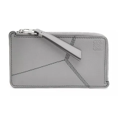 LOEWE Пазл Гладкая коровья кожа Держатель для карт кошелек Мужской Асфальтовый серый