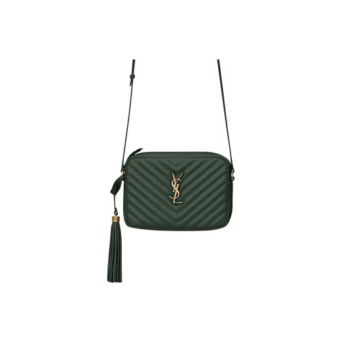 SAINT LAURENT LOU Телячья кожа Camera Сумка Сумка через плечо Сумка на плечо Женская Темно-зеленая