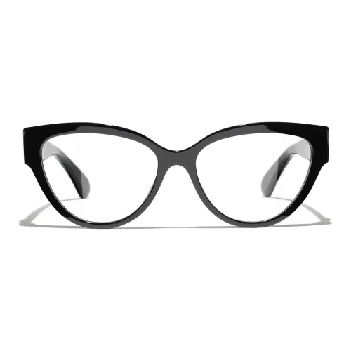CHANEL Пластиковая оправа Кошачий глаз Оправы для очков Женские Черный