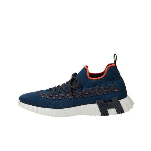 HERMES Fle Low Топ Спортивная Повседневная Обувь Мужская Синяя