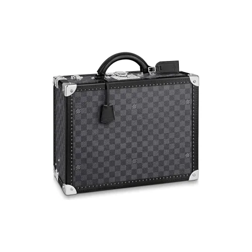 LOUIS VUITTON Cotteville 40 Vivienne Клетка Холст Кожа Комбинированный Хранение Коробка Твердый Чехол Унисекс Черный