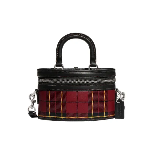 COACH Trail Перчаточная дубленая кожа Сумка Сумка через плечо Сумка через плечо Маленькая Женская Красная и Черная