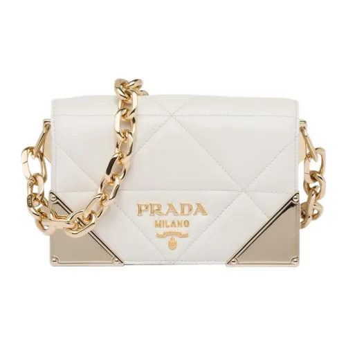 PRADA Triangle Leather Crossbody Bag Shoulder Bag Women's White
