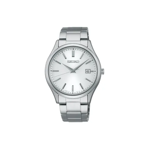 SEIKO Solar Кварц Механизм Нержавеющая Сталь Ремешок Часы 38,7мм Мужские Часы Белый Циферблат SBPX143