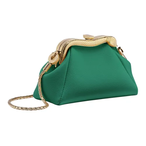 BVLGARI Serpentine Телячья кожа Клатч Мини Женские Зеленый