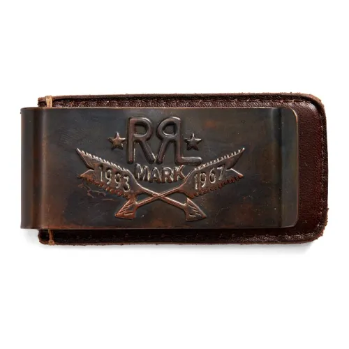 Polo Ralph Lauren Кожа Чековая Зажимка Кошелек Мужской Коричневый