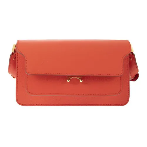 MARNI Основная часть Телячья кожа Сумка через плечо Сумка на плечо Женская Апельсин