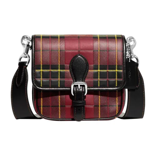 COACH Frankie Перчаточная дубленая кожа Сумка через плечо Маленькая мужская сумка Вишнево-красный