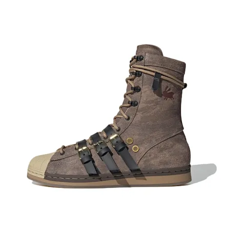 Melting Sadness x Adidas Originals Superstar Series Кролик CAVE Коллекция Высокие Кроссовки для Скейтбординга Унисекс Коричневый