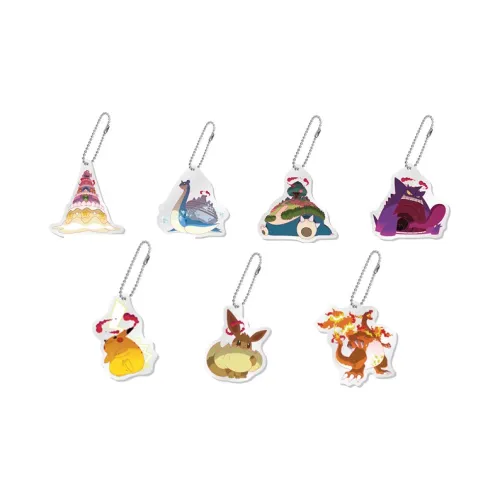 BANDAI Покемон Супер Gigantamax Дизайн персонажа Акриловая подвеска Счастливый Draw Полный комплект из 7 предметов