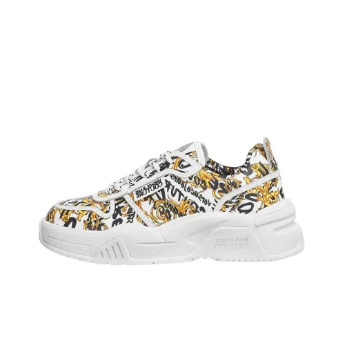 VERSACE JEANS VERSACE Амортизация Низкий Топ Спортивная Повседневная Обувь Женская Белая