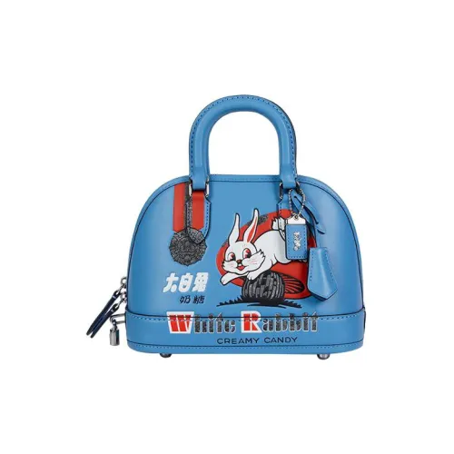 COACH Baymax Rabbit Коллаборация Revel Корова Кожа Сумка через плечо Сумка Средний Женская Синий