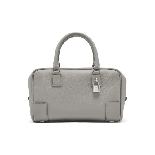 LOEWE Amazona Grained Телячья кожа Сумка через плечо Сумка Маленькая Женская Жемчужно-серый