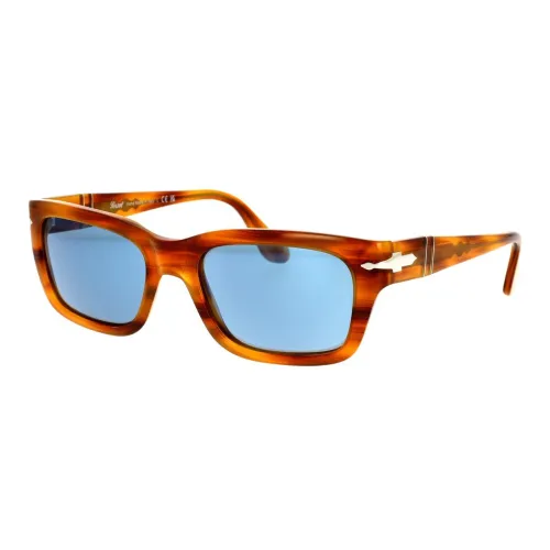 PERSOL Пластиковая оправа Квадратные Солнцезащитные очки Мужские Коричневые